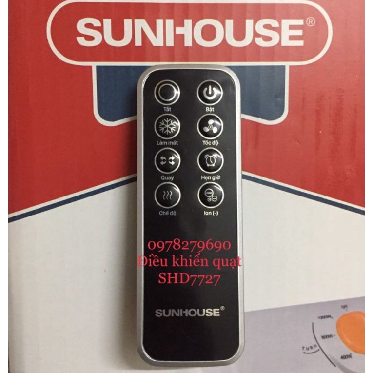 REMOTE, ĐIỀU KHIỂN TỪ XA QUẠT ĐIỀU HOÀ SUNHOUSE SHD7727 SHD7726
