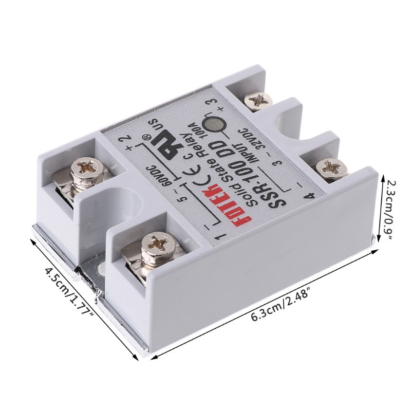 Rơ Le Bán Dẫn Ssr-100 Dd 100a Với Đầu Vào Dc 3-32v Đầu Ra Dc 5-60v Chuyên Dụng