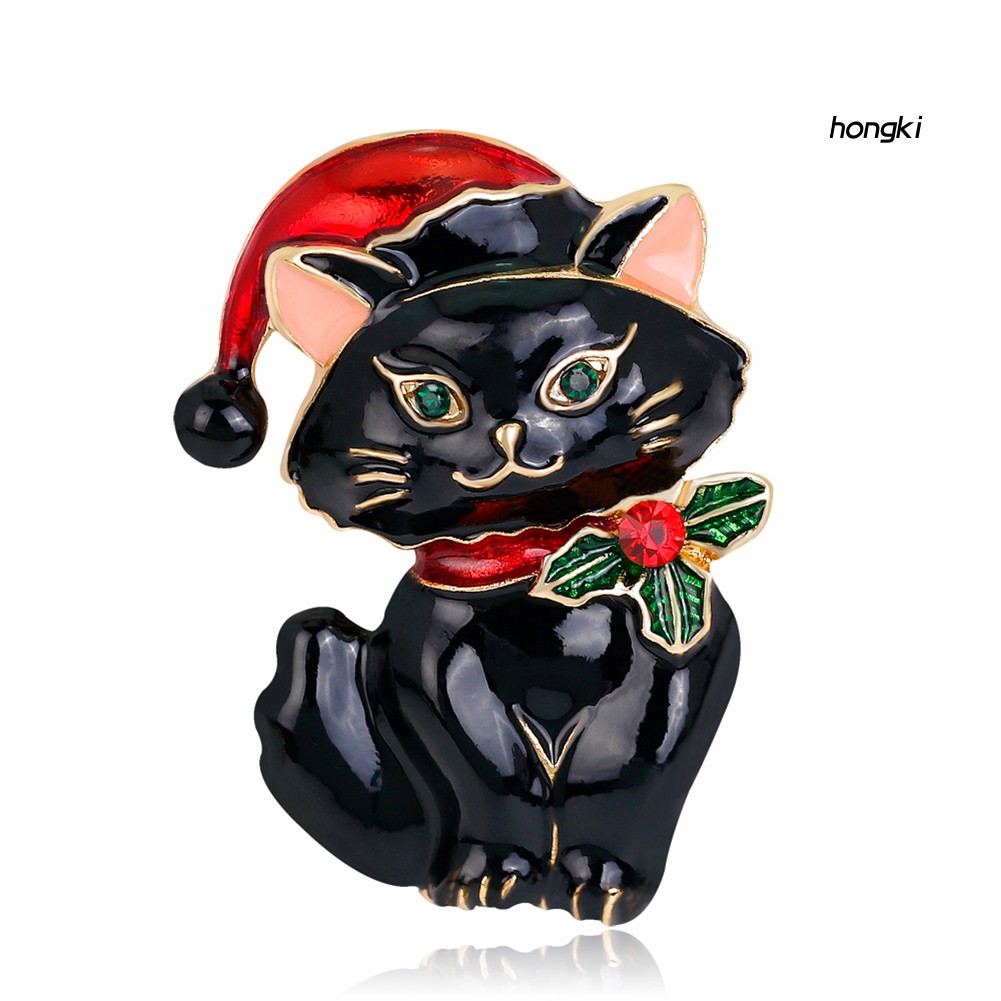 Ghim Cài Áo Hình Chú Mèo Giáng Sinh Dễ Thương Cho Nữ