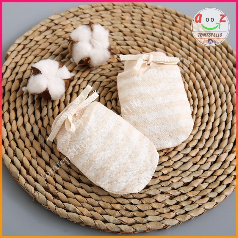 Bao Tay Sơ Sinh Có Dây Buộc - Chất Cotton Hữu Cơ Tự Nhiên, Không Chất Tẩy Rửa An Toàn Cho Bé