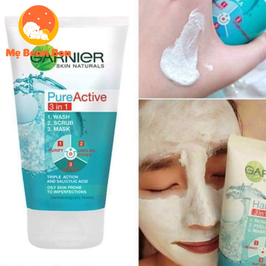 Sữa Rửa Mặt Ganier Của Đức 150ml chăm sóc da cho da mụn da dầu da khô 3 in 1 tạo bọt dưỡng ẩm trắng da hiệu quả