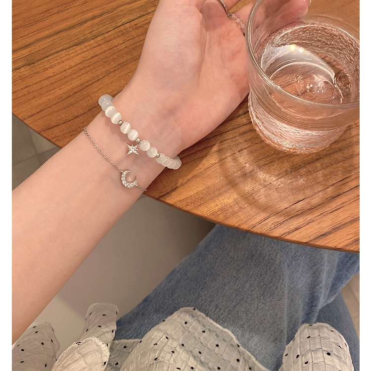 2022 Vòng Tay Nữ Đính Đá Opal Ngôi Sao Mặt Trăng