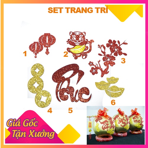 Chữ dán thư pháp kim tuyến-COMBO PhúcLộcThọ [trang trí dưa, dừa bưởi thư pháp ngày tết]ThanghaCalligraphy | BigBuy360 - bigbuy360.vn