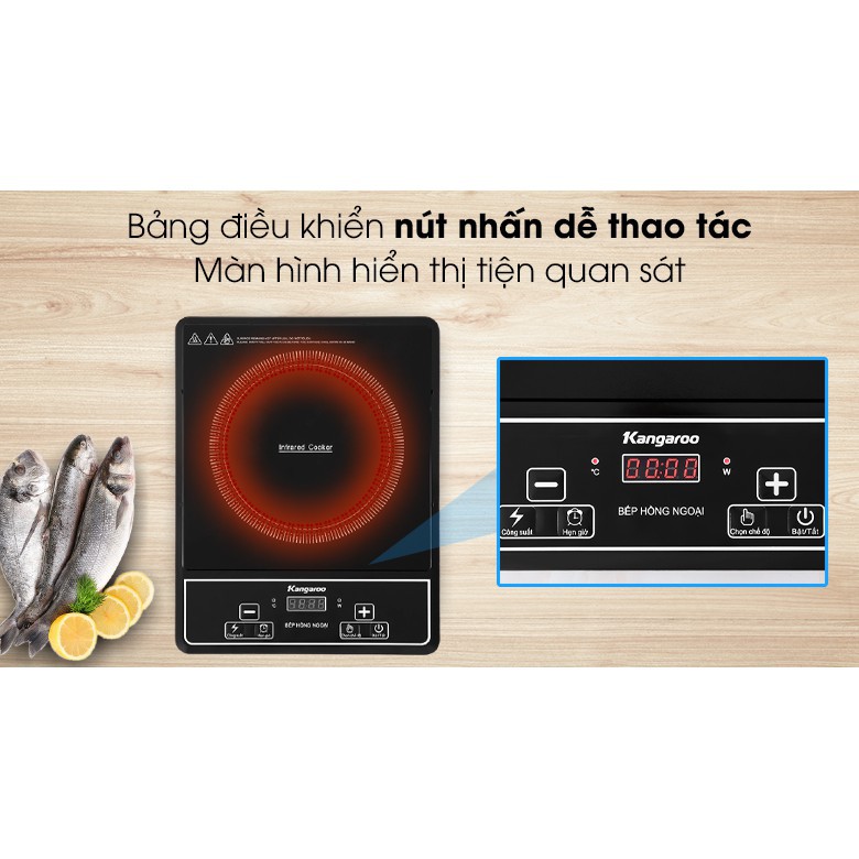 Bếp hồng ngoại đơn Kangaroo Model KG20IFP1 - BH 12 Tháng - Chính Hãng