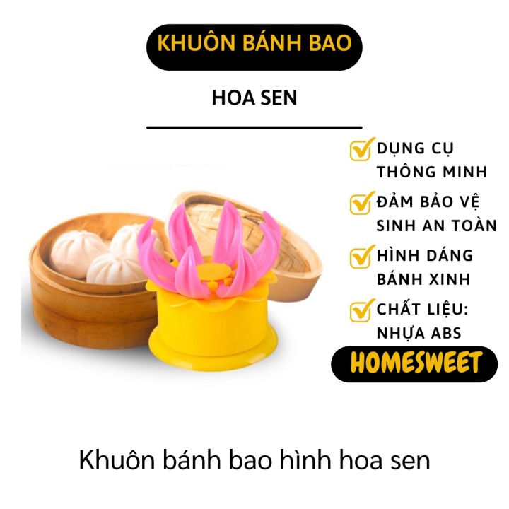 Khuôn Làm Bánh Bao - Khuôn Tạo Hình Bánh Bao, Há Cảo Hình Hoa Sen Đẹp Mắt 9651