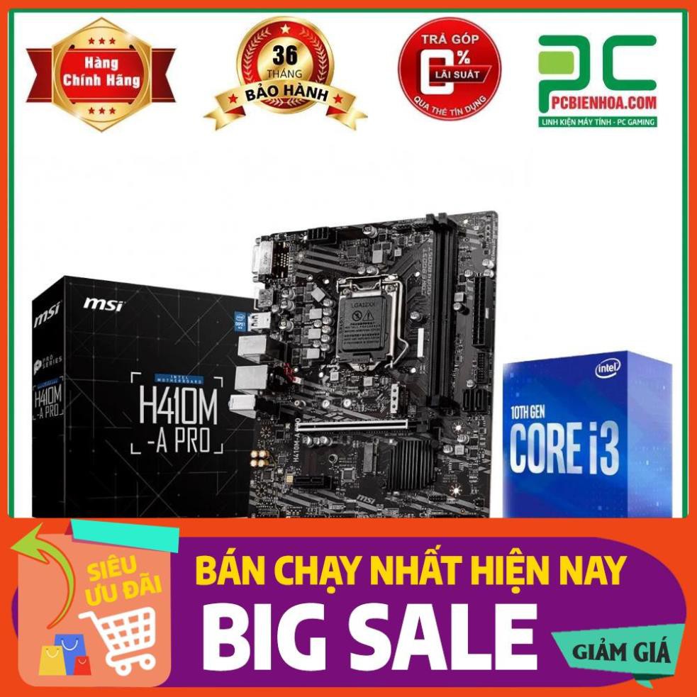 COMBO INTEL CORE I3 10100 + MSI H410M-A PRO chính hãng TẶNG BÀN DI CHUỘT GAMING