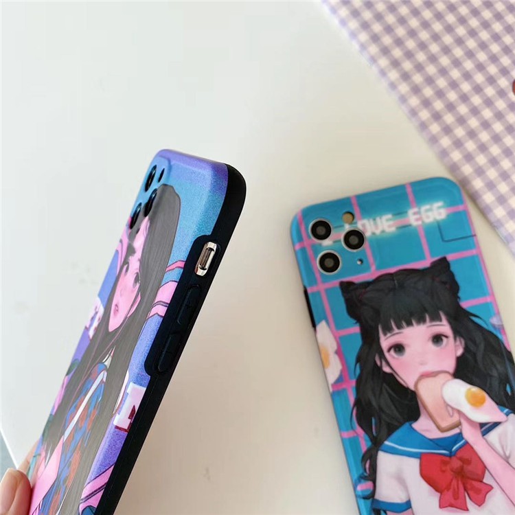 Ốp lưng iphone Cat Girl IMD dày dặn viền nổi 5/5s/6/6plus/6s/6splus/7/7plus/8/8plus/x/xr/xs/11/12/pro/max/plus/promax