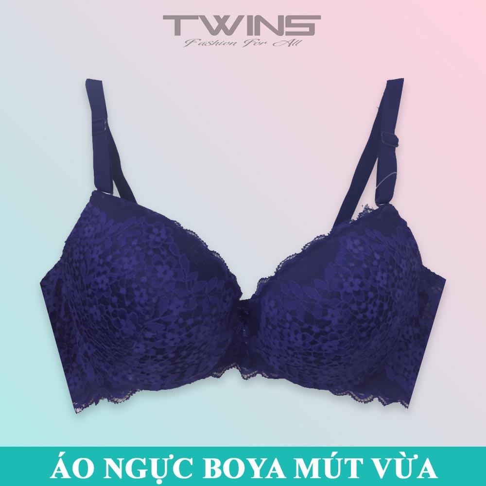 Áo ngực nữ ren nâng ngực tạo khe Boya có gọng mút ép vừa mềm mịn cúp xéo size 34-36-38