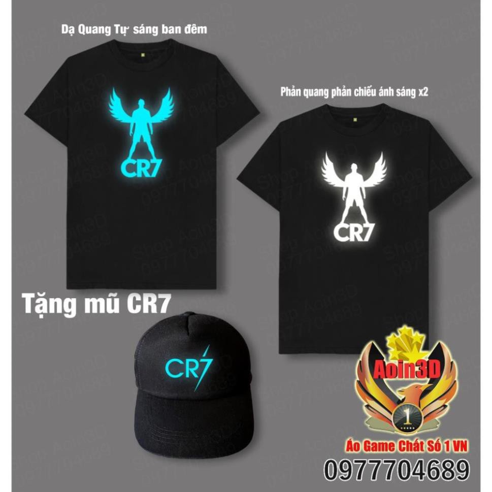 XẢ KHO - Áo Dạ Quang CR7 Cotton 100% - shop Aoin3D / co size trẻ e