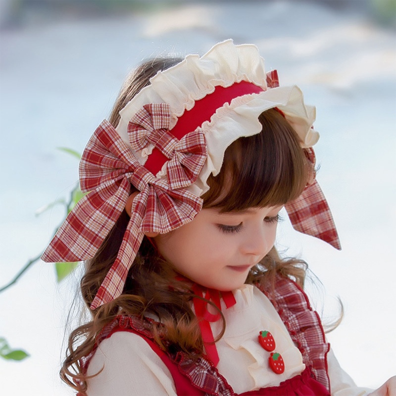 Cài Tóc Phối Ren Hoa Phong Cách Lolita Đáng Yêu Cho Bé Gái