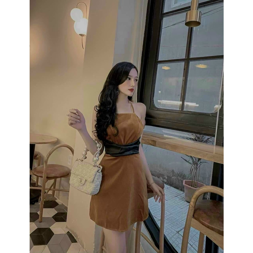 Đầm cổ yếm cột nơ AISA