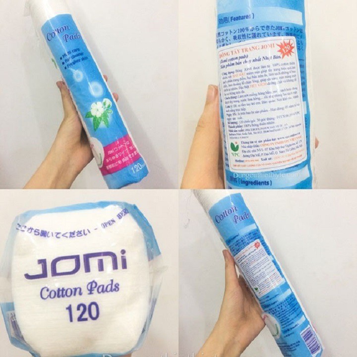 Bông tẩy trang Jomi Cotton Pads 120 miếng - mỹ phẩm Yumi Beauty