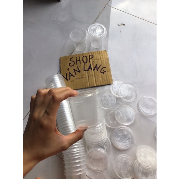 50 cốc nhựa dùng một lần kèm nắp đủ kích cỡ 140ml, 280ml, 300ml, 400ml, 500ml, 700ml, 1 lít