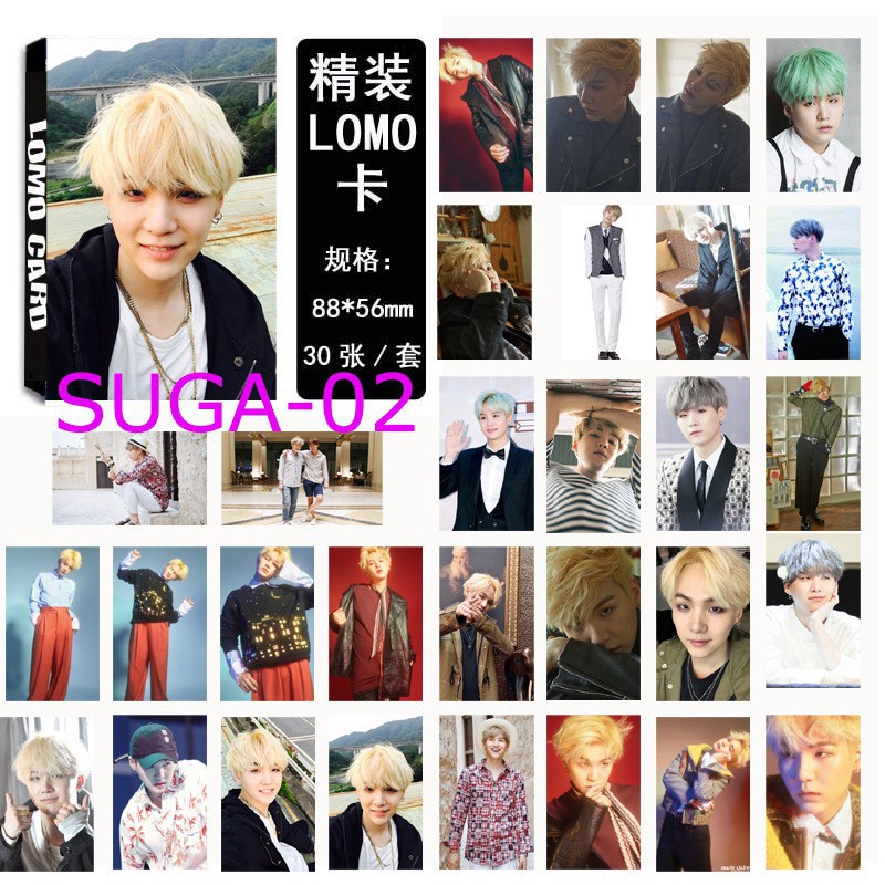 Set 30 tấm ảnh in lomo card SUGA nhóm BTS