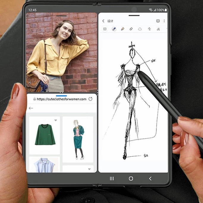 Ốp Điện Thoại Kèm Bút Cảm Ứng Cho Samsung Galaxy Z Fold 2 Fold 3