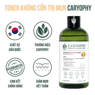 Combo chăm sóc da mụn Caryophy Portulaca (toner 300ml serum 10ml)