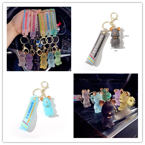 Móc Khóa Hình Gấu Hoạt Hình Đính Pha Lê Nhiều Màu Dễ Thương