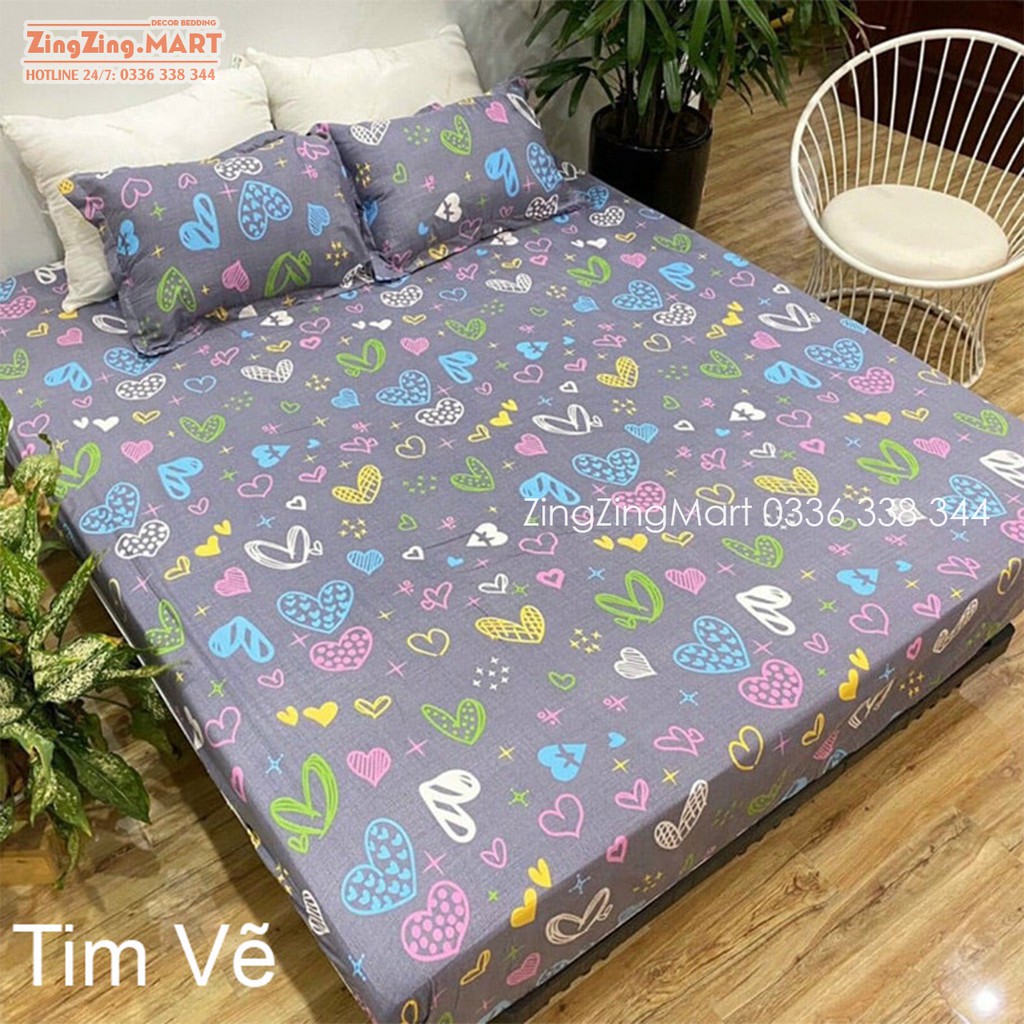 (RẺ VÔ ĐỊCH) Ga Gối Mẫu Tuần Lộc Xanh Poly Cotton (Được chọn mẫu)