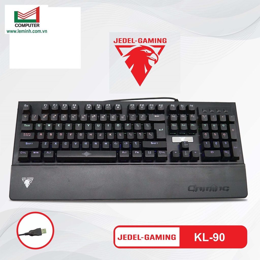 Bàn Phím Cơ Keyboard JEDEL KL-90 Chính hãng Blue Switch 8 chế độ Led