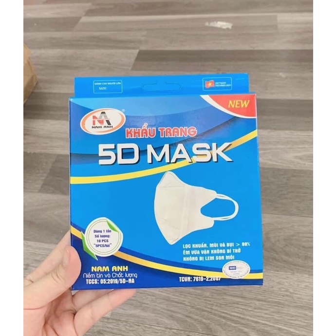 Khẩu trang 5D Nam Anh hộp 10 cái