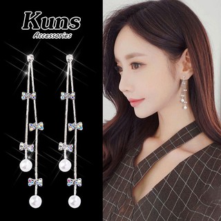 [ Hàng Cao Cấp ] Bông Tai đính nơ quyến rũ sang trọng - Khuyên Tai Bạc Ý S925 Hàn Quốc - Hoa Tai Bạc - Kuns Accessories