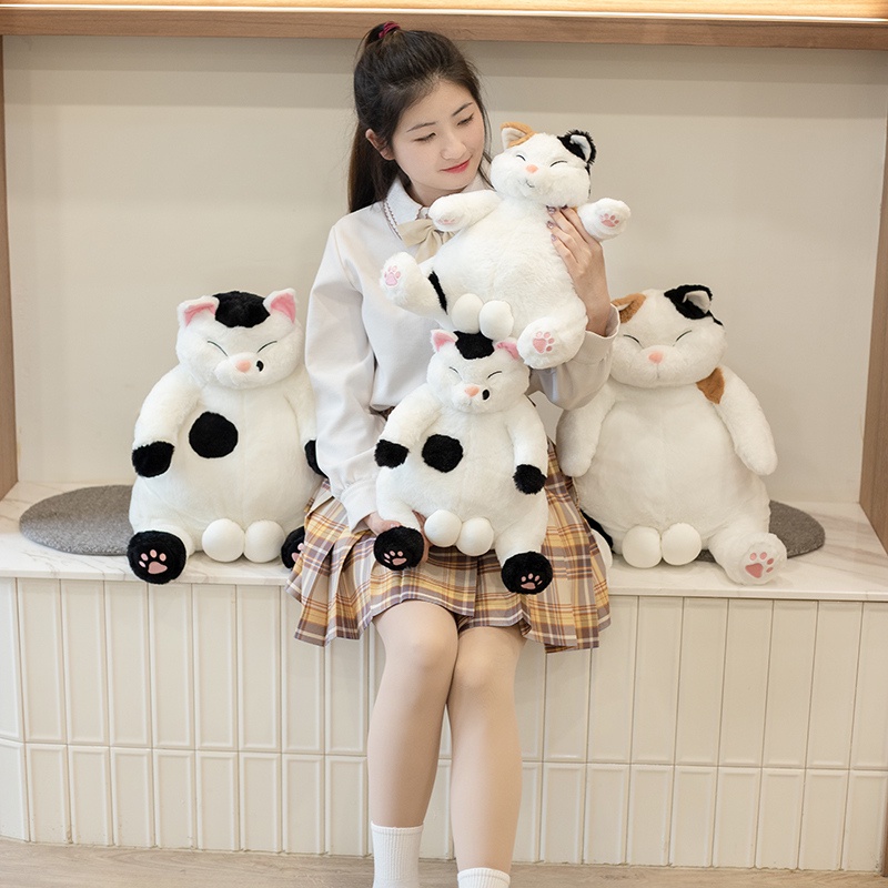 Đồ chơi nhồi bông Hình Chú Mèo Dễ Thương Phong Cách Nhật Bản