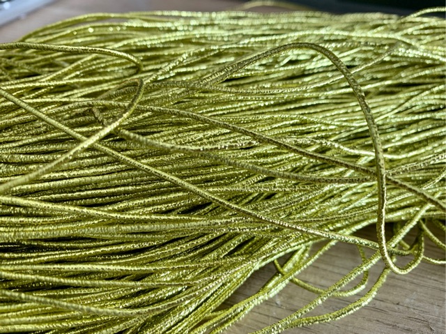 Túi 5m dây cột tóc kim tuyến vàng 2mm