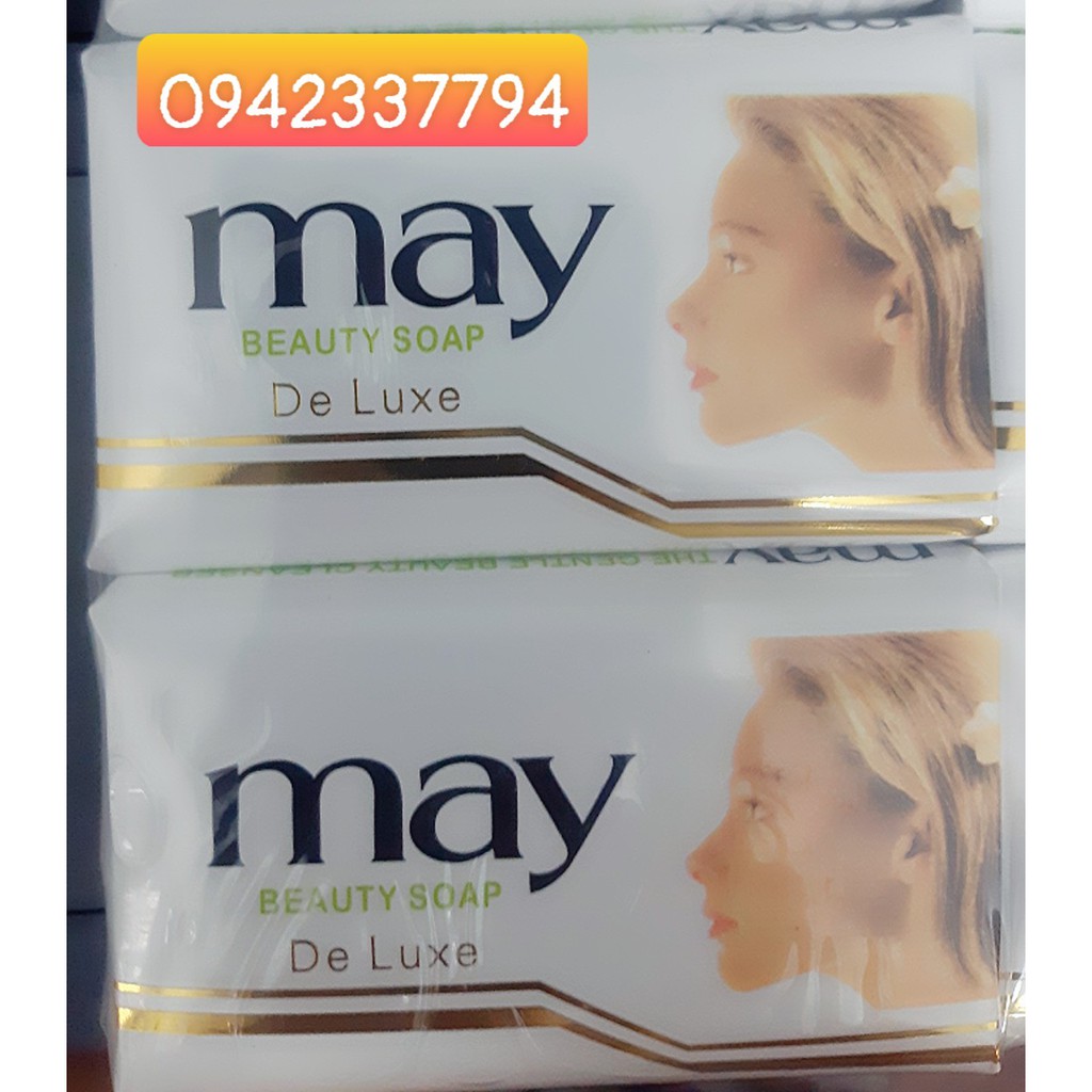 Lẻ 1 bánh xà phòng MAY trắng (xà bông cục thơm) 80g