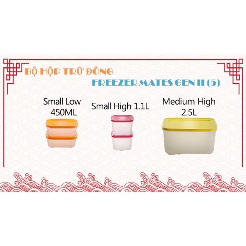 Bộ Hộp Trữ Đông cao cấp Freezermate Gen II (5) đông dẻo tupperware