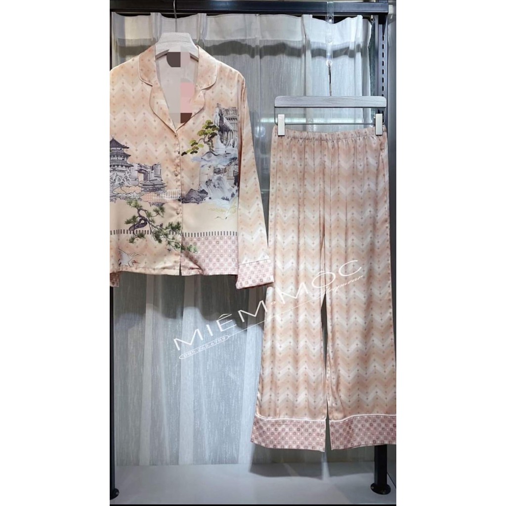 Đồ bộ nữ Vic's lụa Mango cao cấp, đồ ngủ hoạ tiết mặc nhà sang trọng L228  thời trang nữ pijama | BigBuy360 - bigbuy360.vn