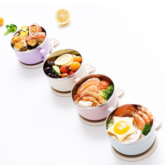 (HÀNG MỚI) Bát Đựng Mì Chống Nóng Hình Thú Siêu Đáng Yêu - Tặng Kèm Muỗng Lõi Inox