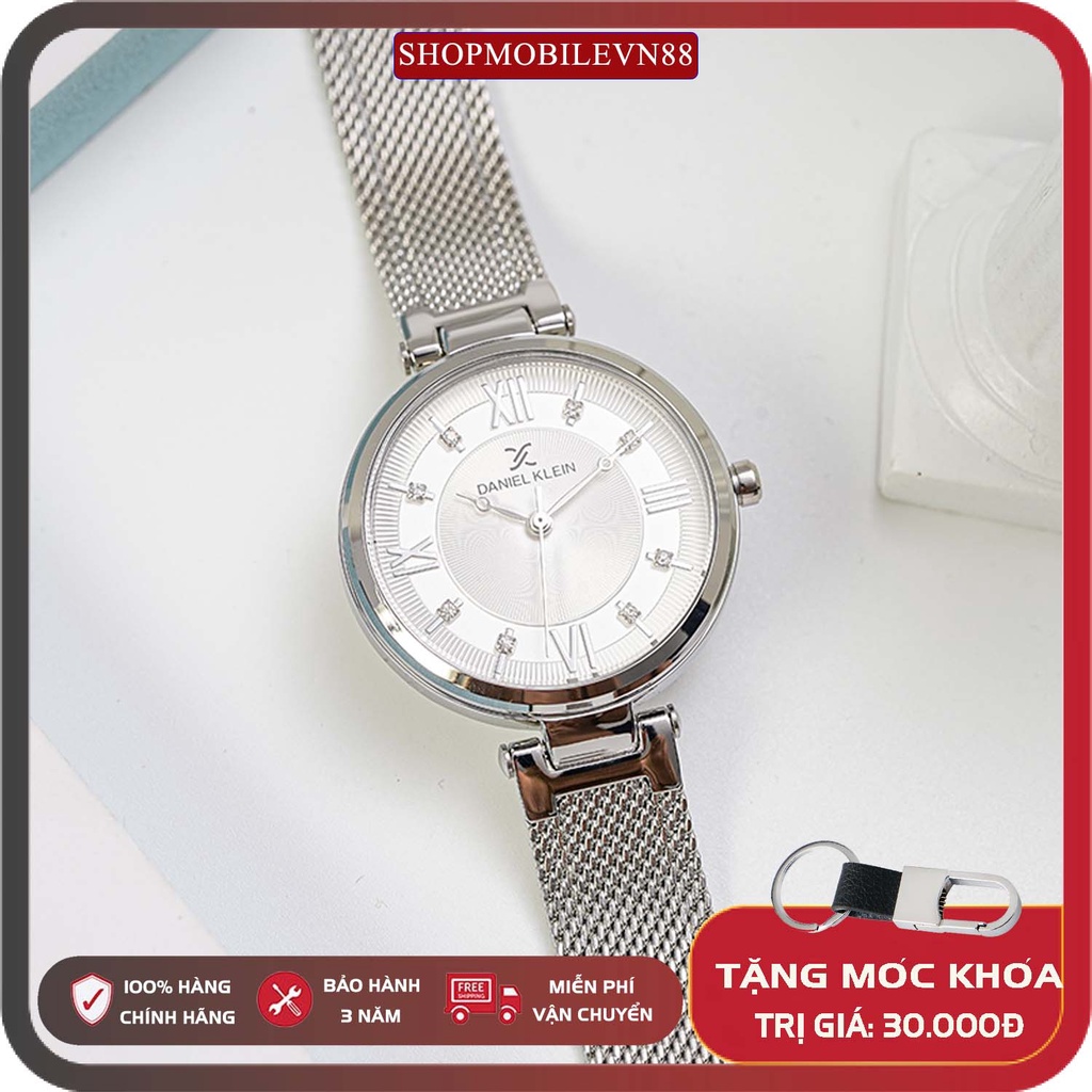 Đồng hồ nữ, đông hồ dây kim loại, dây da Daniel Klein DK. full box, bảo hành 3 năm, chống nước, chống xước