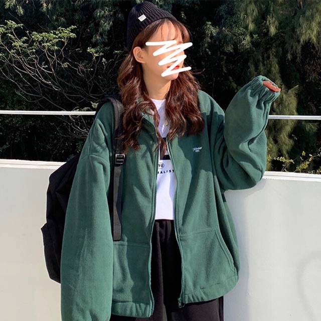 Áo Khoác Nỉ Bông Thêu Chữ Ulzzang