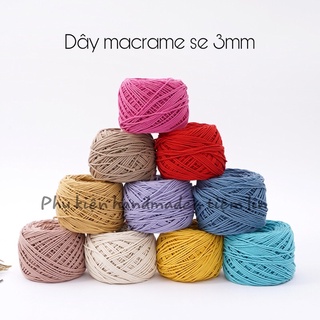 Dây thừng cotton màu size 3mm, 5mm thắt macrame, trang trí, decor - Ảnh thật và video