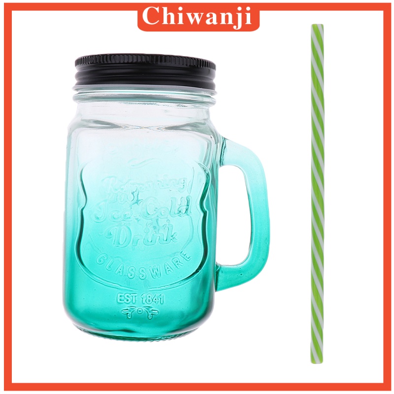Lọ Thủy Tinh Đựng Nước Có Nắp Màu Gradient Phong Cách Vintage