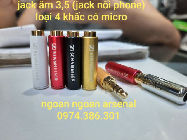 Jack rắc âm cái 3,5 phone loại 4 khấc có micro hãng SENNHEISER. Báo giá 1 cái