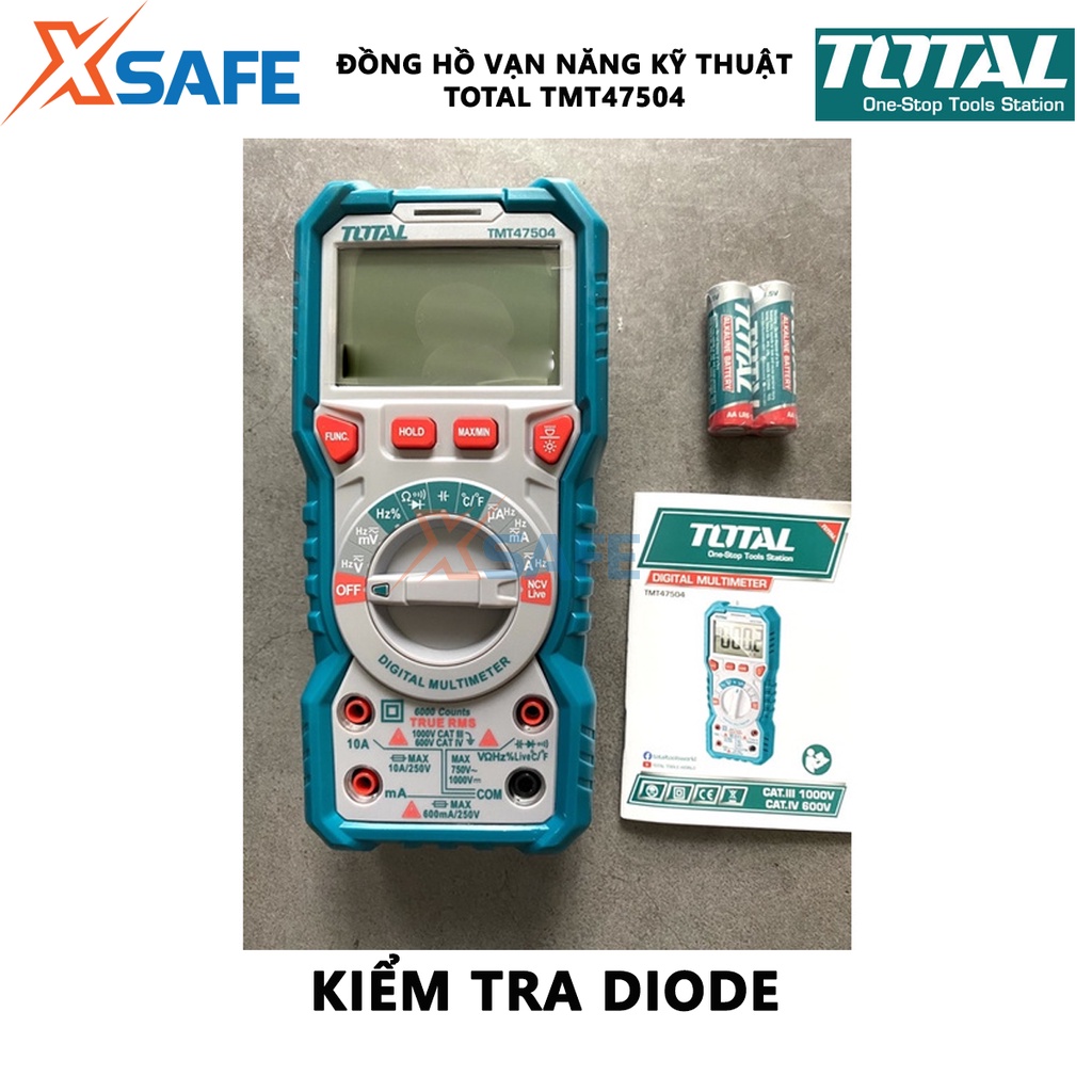 Đồng hồ vạn năng kỹ thuật số TOTAL TMT47504 đồng hồ đo đa năng Điện áp DC 600mV 6V 60V 600V 1000V ± (0,5% +3)