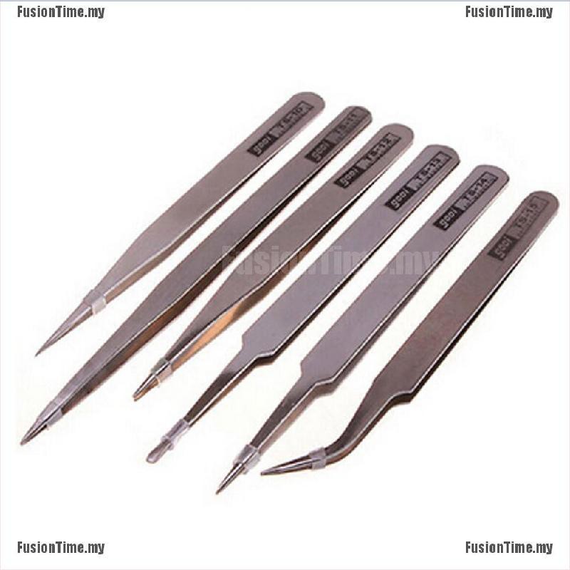 (hàng Mới Về) Set 6 Nhíp Inox Chống Từ Tính Tiện Dụng