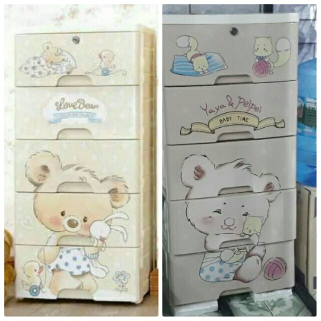 TỦ NHỰA 5 TẦNG HÌNH GẤU LOẠI 1 SIÊU ĐẸP.