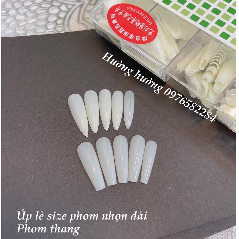 Móng úp lẻ size form vuông dài, nhọn, thang, bầu đục, trong đủ mẫu móng tay nail hottrend