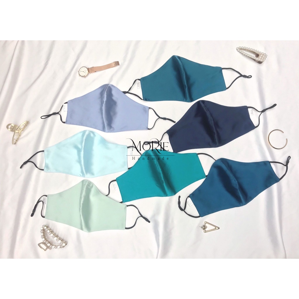Khẩu Trang Vải Lụa Mulberry 100% 3 Lớp Chống Lão Hoá Dưỡng Da Chống Nắng Cao Cấp - 20 Màu