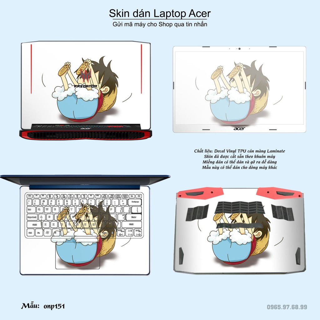 Skin dán Laptop Acer in hình One Piece nhiều mẫu 19 (inbox mã máy cho Shop)