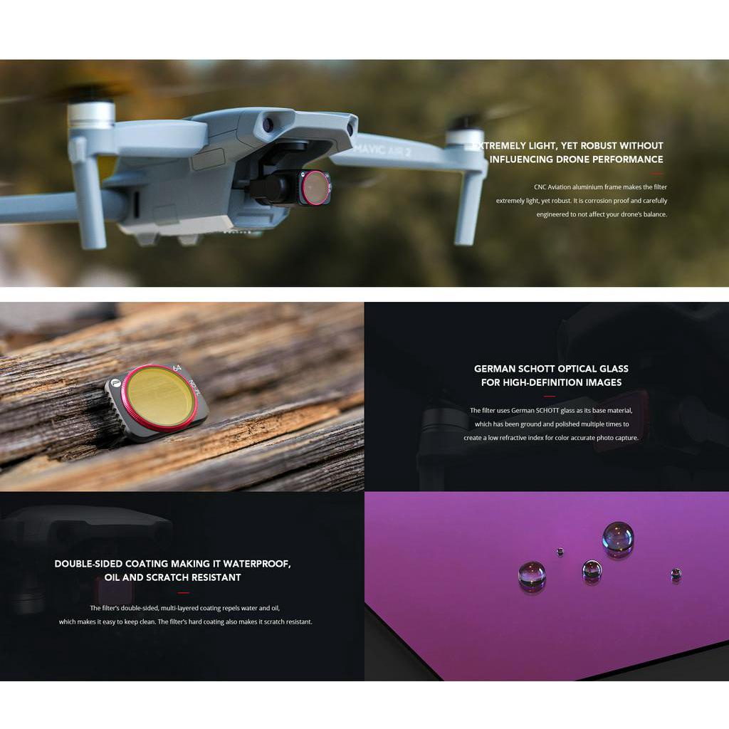 Bộ Lọc Thấu Kính PGYTECH UV CPL Chuyên Nghiệp Cho Máy Bay DJI Mavic Air 2