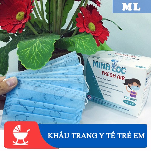 Khẩu trang trẻ em MINH LỘC - Hộp 50c