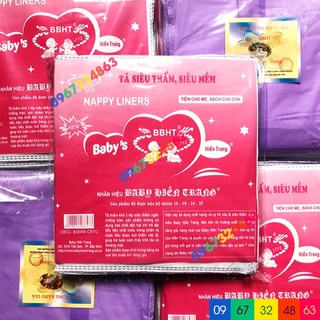 Miếng lót phân xu BABY HIỀN TRANG chống tràn,thấm hút nhanh bịch đại 20 miếng kèm tem 7 màu 4 lớp