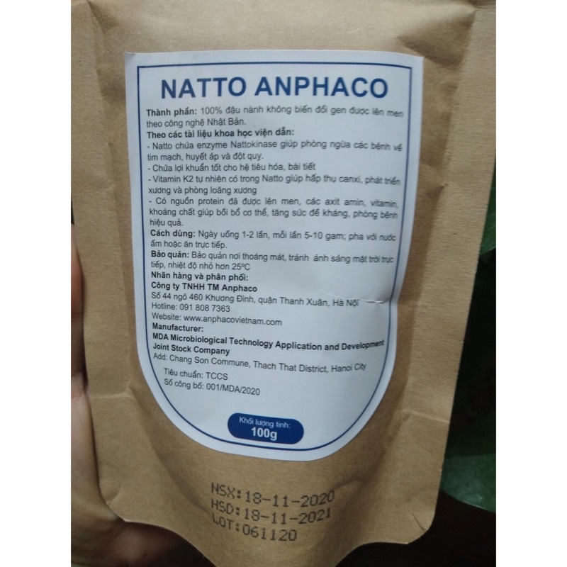 Men Natto của Anphaco 100g