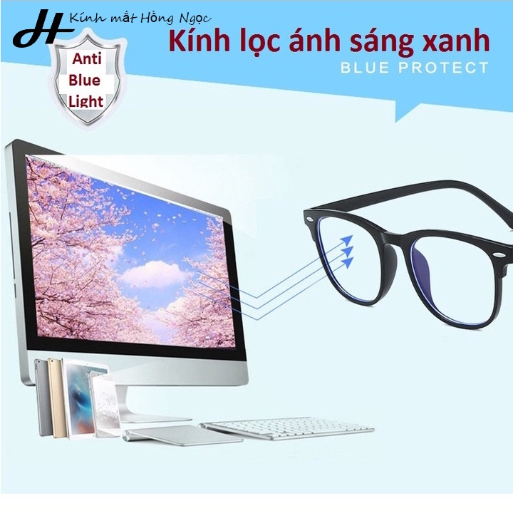 Kính chống ánh sáng xanh, gọng kính cận thời trang phù hợp nhiều khuôn mặt [KS02]