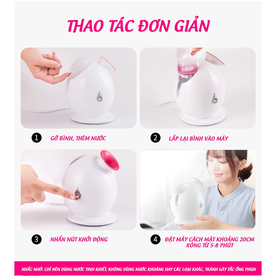 Máy xông hơi mặt giữ ẩm KSKIN KD233. Dưỡng ẩm da, hấp thu dưỡng chất nhanh, loại bỏ dầu, chế độ xông nóng