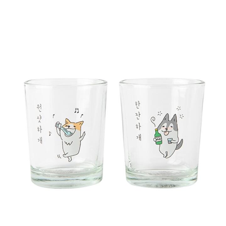 Set 2 Ly Soju ARTBOX Hàn Quốc Họa Tiết Shiba Inu Hoạt Hình Xinh Xắn