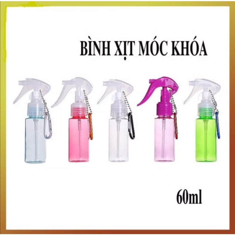 Chai xịt mini có móc khóa 60ml, dùng chiết nước hoa, tinh dầu tiện dụng mang theo du lịch